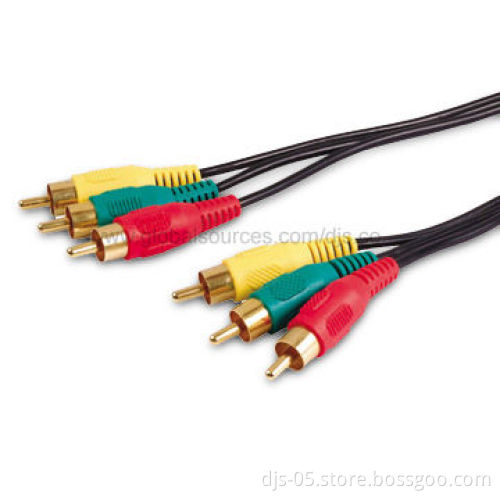 High Performance 3RCA Male to 3RCA Male Cable with RoHS Compliance, Easy to Use